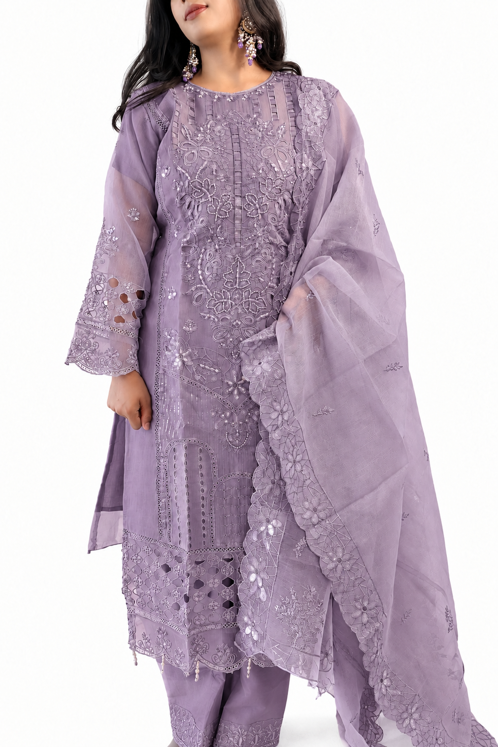 Mariya Mahtaab Luxury Pret Suit Set-Pastel Mauve
