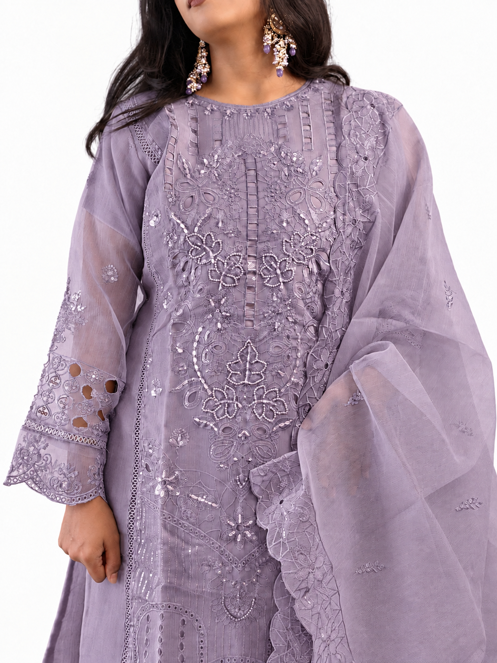 Mariya Mahtaab Luxury Pret Suit Set-Pastel Mauve
