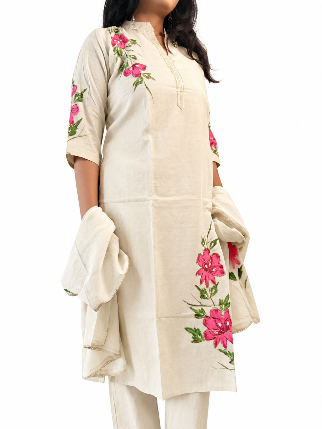 Gulnaar Ivory Elegant Suit