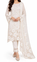 Chandni pearl lacecut un-stitched suit set