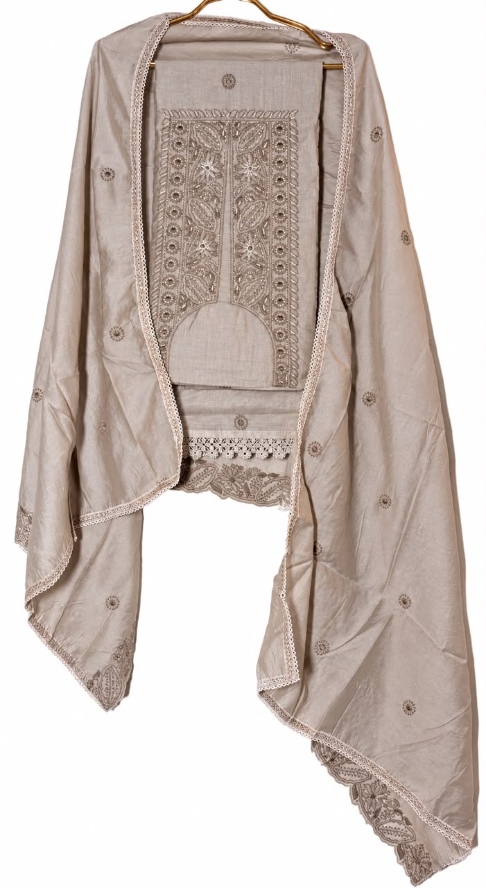Badaami Noor unstitched suit set