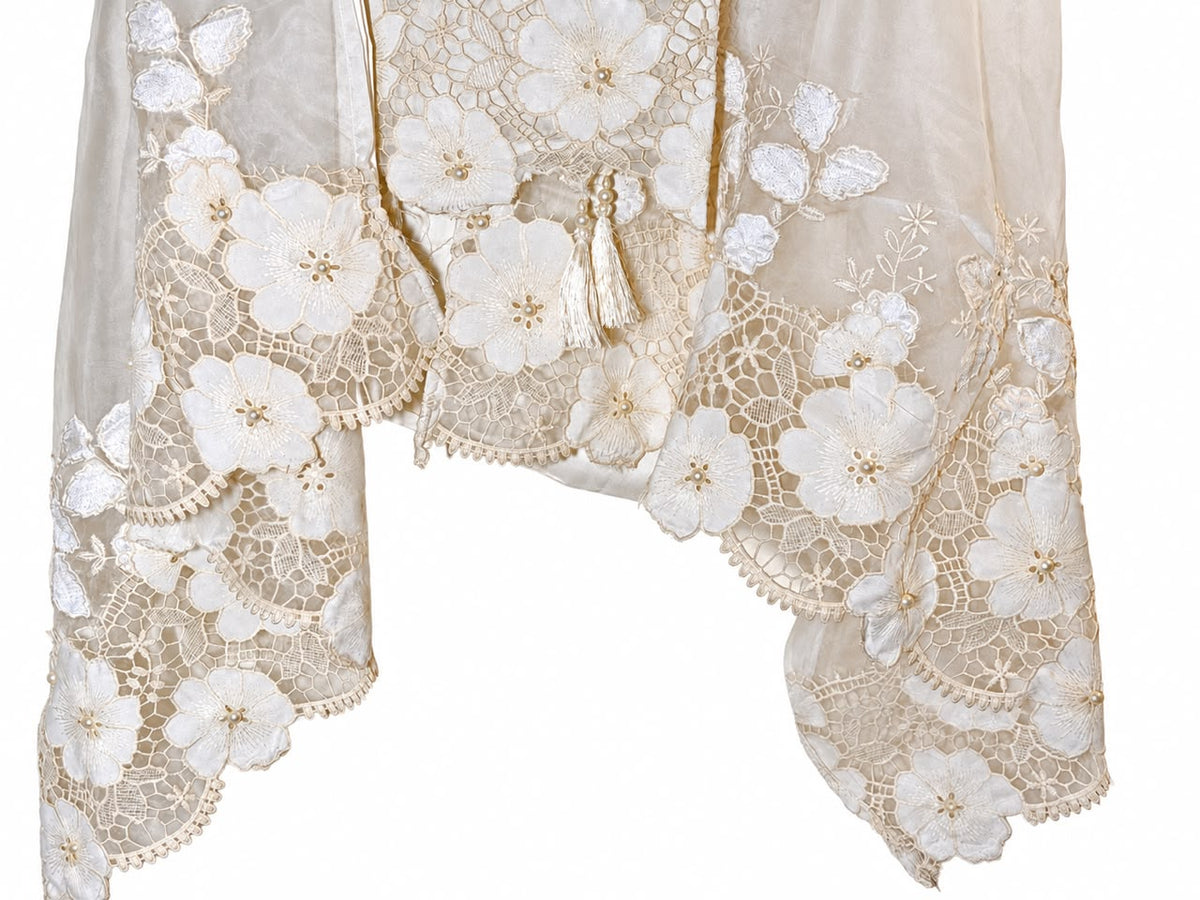 Chandni pearl lacecut un-stitched suit set