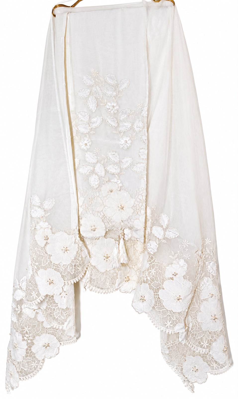 Chandni pearl lacecut un-stitched suit set