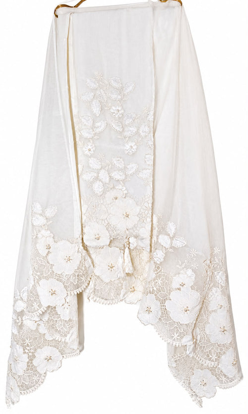 Chandni pearl lacecut un-stitched suit set